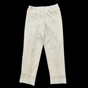 VTG R&M RICHARDS Cream Metallic Silver Pull On Formal Pants SZ M